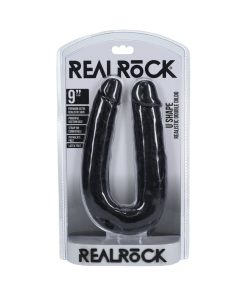 Realrock 9 In. U-Shaped Double Dildo Black