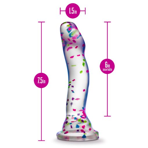 Neo Elite Hanky Panky 7.5 In. Glow-In-The-Dark Silicone Confetti Dildo - Image 8
