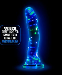 Neo Elite Hanky Panky 7.5 In. Glow-In-The-Dark Silicone Confetti Dildo