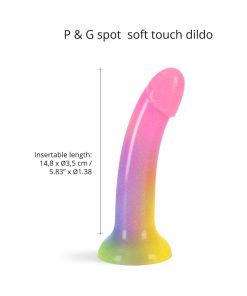 Love To Love Dildolls Stargazer – Rainbow Glitter Curved Silicone Dildo