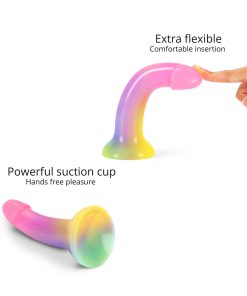 Love To Love Dildolls Stargazer – Rainbow Glitter Curved Silicone Dildo