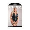 Fantasy Lingerie Play Untamed Structured Wetlook Teddy With Snap Closure