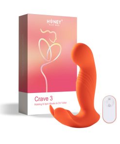 Honey Play Box Crave 3 G-Spot Vibrator With Rotating Massage Head And Clit Tickler Orange