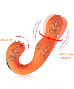 Honey Play Box Joi Rotating Head G-Spot Vibrator And Clit Licker Orange