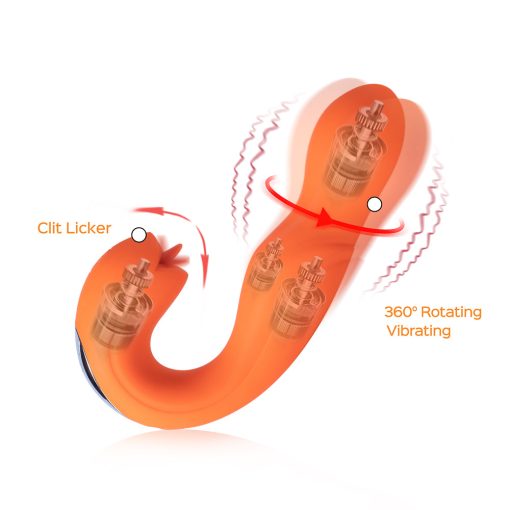 Honey Play Box Joi Rotating Head G-Spot Vibrator And Clit Licker Orange - Image 4