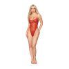 Dreamgirl Gold-Foiled Stretch Mesh Teddy With Rhinestone Detailing And Heat-Sealed Edges Ruby S