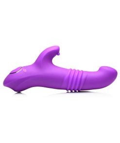 Gossip Blaster 7X Thrusting Silicone Rabbit Vibrator Violet