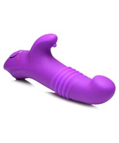 Gossip Blaster 7X Thrusting Silicone Rabbit Vibrator Violet