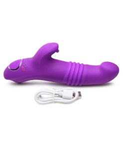 Gossip Blaster 7X Thrusting Silicone Rabbit Vibrator Violet