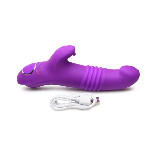 Gossip Blaster 7X Thrusting Silicone Rabbit Vibrator Violet - Image 7