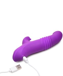 Gossip Blaster 7X Thrusting Silicone Rabbit Vibrator Violet
