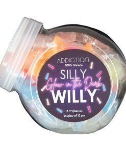 Addiction Silly Willy Glow-In-The-Dark 3.3 In. Silicone Dildo 12-Piece Fishbowl Display