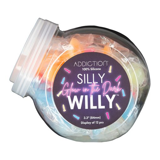 Addiction Silly Willy Glow-In-The-Dark 3.3 In. Silicone Dildo 12-Piece Fishbowl Display - Image 12