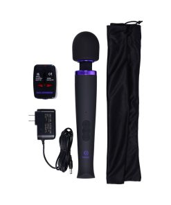 Merci Rechargeable Power Wand Ultra-Powerful Silicone Wand Massager Black Violet