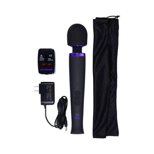 Merci Rechargeable Power Wand Ultra-Powerful Silicone Wand Massager Black Violet - Image 2