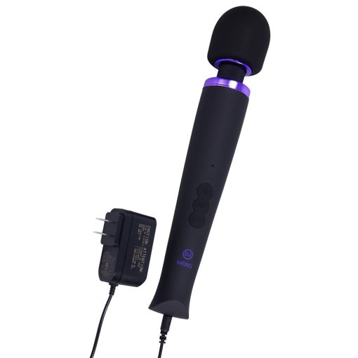 Merci Rechargeable Power Wand Ultra-Powerful Silicone Wand Massager Black Violet - Image 4