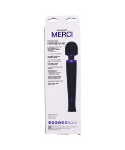 Merci Rechargeable Power Wand Ultra-Powerful Silicone Wand Massager Black Violet