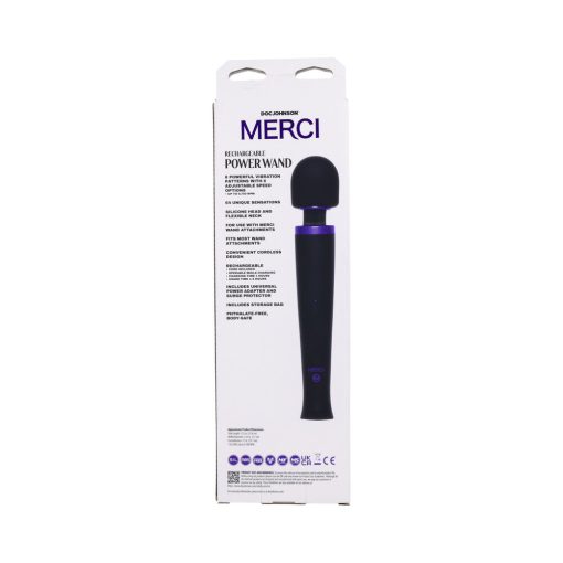 Merci Rechargeable Power Wand Ultra-Powerful Silicone Wand Massager Black Violet - Image 10