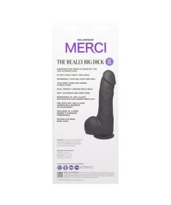 Merci The Really Big Dick 12 In. Dildo With Xl Removable Vac-U-Lock Suction Cup Black