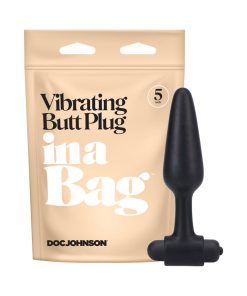 In A Bag Vibrating Butt Plug 5 In. Black