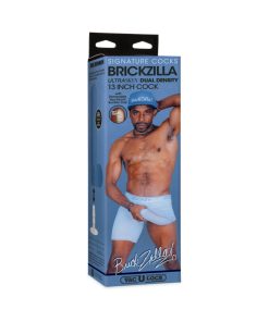 Signature Cocks Brickzilla Ultraskyn Cock With Removable Vac-U-Lock Suction Cup 13In Chocolate