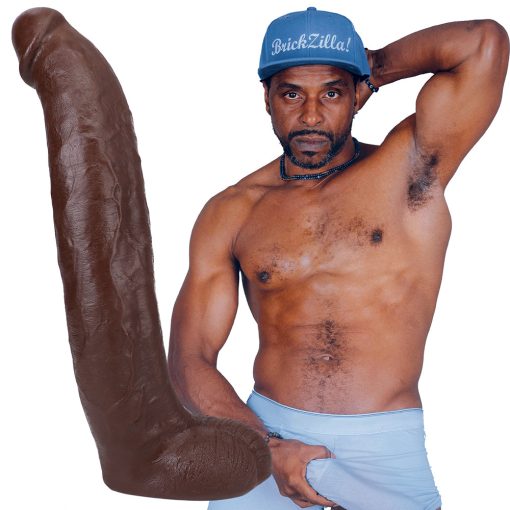 Signature Cocks Brickzilla Ultraskyn Cock With Removable Vac-U-Lock Suction Cup 13In Chocolate - Image 2