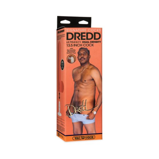 Signature Cocks Dredd Ultraskyn Cock With Removable Vac-U-Lock Suction Cup 13.5In Chocolate