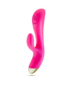 Aria Pleasin’ AF Rabbit Vibrator – Silicone, Dual Pulsing, Fuchsia