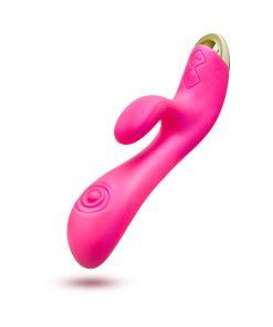 Aria Pleasin’ AF Rabbit Vibrator – Silicone, Dual Pulsing, Fuchsia