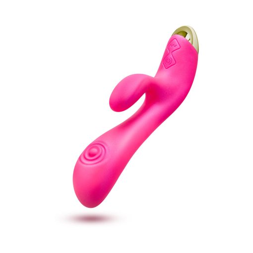 Aria Pleasin’ AF Rabbit Vibrator – Silicone, Dual Pulsing, Fuchsia - Image 4