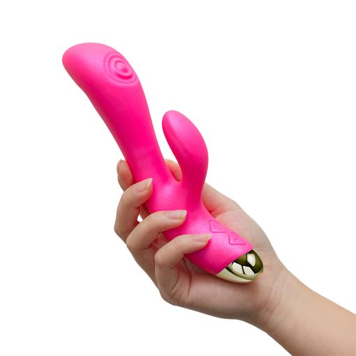 Aria Pleasin’ AF Rabbit Vibrator – Silicone, Dual Pulsing, Fuchsia - Image 5