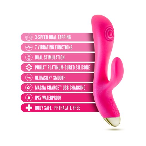 Aria Pleasin’ AF Rabbit Vibrator – Silicone, Dual Pulsing, Fuchsia - Image 9