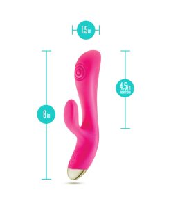 Aria Pleasin’ AF Rabbit Vibrator – Silicone, Dual Pulsing, Fuchsia