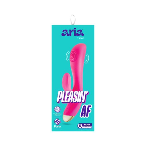 Aria Pleasin’ AF Rabbit Vibrator – Silicone, Dual Pulsing, Fuchsia - Image 11