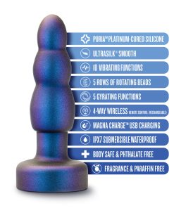 Anal Adventures Matrix Kinetik Plug With Remote Space Age Blue