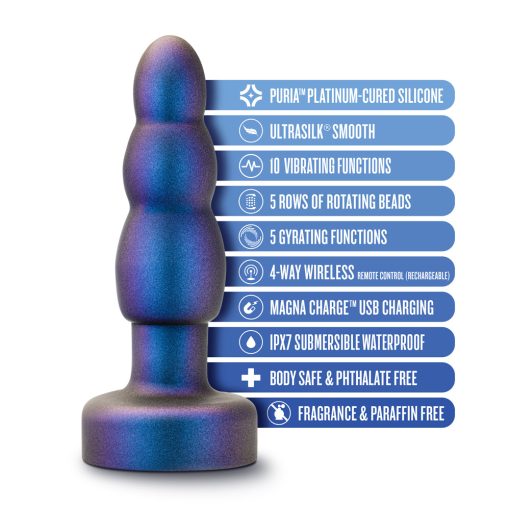Anal Adventures Matrix Kinetik Plug With Remote Space Age Blue - Image 5