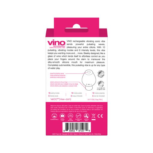 Vedo Vino Rechargeable Vibrating Sonic Vibe Pink - Image 8