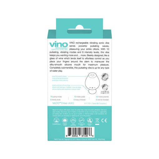 Vedo Vino Rechargeable Vibrating Sonic Vibe Turquoise - Image 8