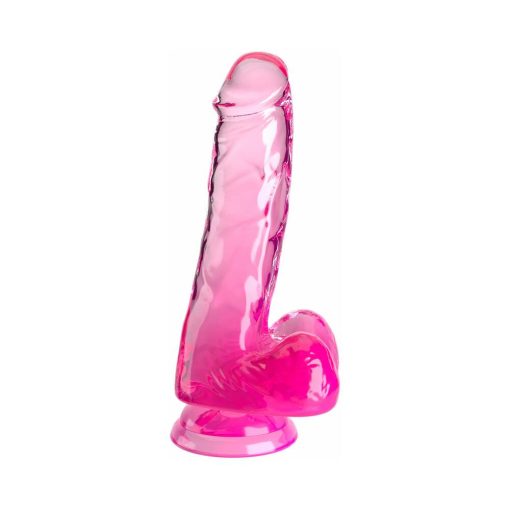 King Cock Clear With Balls 6In Pink - Image 2