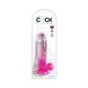 King Cock Clear With Balls 7In Pink