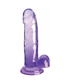 King Cock Clear With Balls 7In Purple