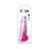 King Cock Clear With Balls 8In Pink