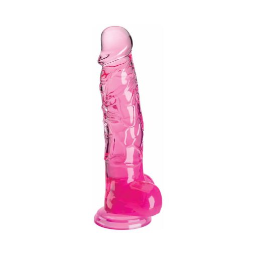 King Cock Clear With Balls 8In Pink - Image 2
