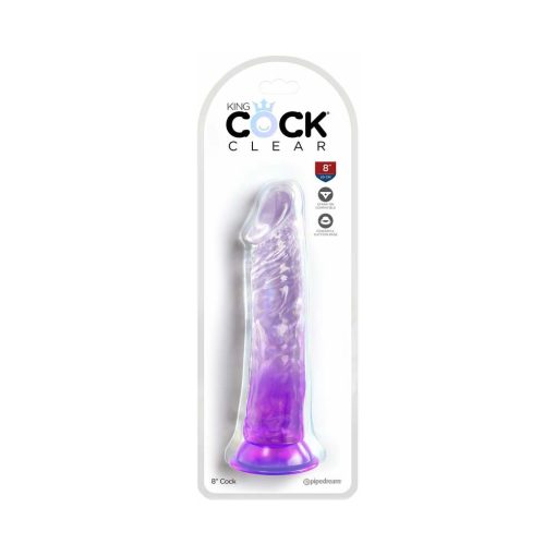 King Cock Clear 8In Purple