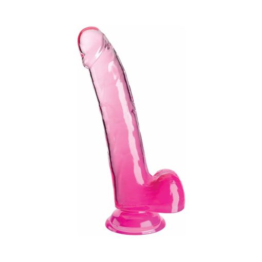 King Cock Clear With Balls 9In Pink - Image 2