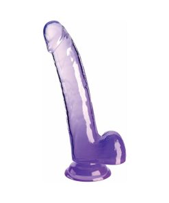 King Cock Clear With Balls 9In Purple