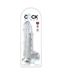 King Cock Clear With Balls 9In Clear