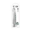 King Cock Clear With Balls 11In Clear