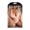 Fantasy Lingerie Vixen Sweetest Thing Lace Bralette & Pearl G-String Panty Pink Queen Size