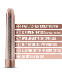 The Collection Lattice Limited Edition Rechargeable 7 In. Vibrator Rose Gold